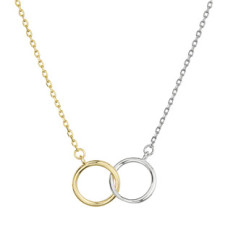 Pozlacený a stříbrný náhrdelník s kroužky