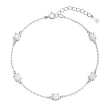 Stříbrný náramek se syntetickými opály