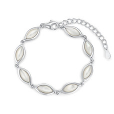 Dámský stříbrný náramek s perletí