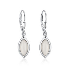 Stříbrné visací náušnice měsíční kámen