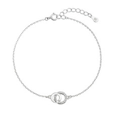 Stříbrný náramek kroužky se zirkony 13033.1