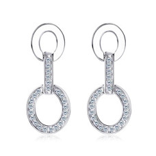 Stříbrné náušnice oválky s moissanity