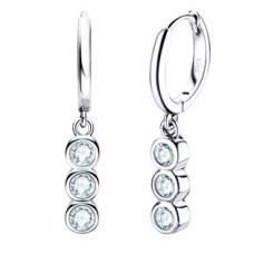 Stříbrné visací náušnice s moissanity