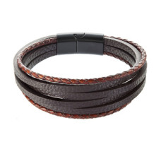 Náramek pánský s koženkovými pásky