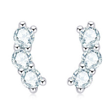 Stříbrné náušnice s moissanity