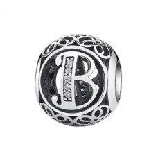 Stříbrný korálek na náramek - písmeno