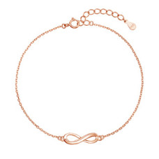 Pozlacený stříbrný ROSE náramek nekonečno