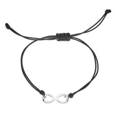 Černý textilní náramek nekonečno