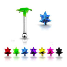 Stříbrný piercing do nosu, zlatý list