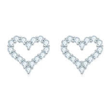 Stříbrné náušnice srdce