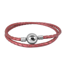 Kožený náramek na navlékání korálků