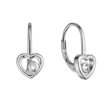 Stříbrné náušnice srdce se zirkonem