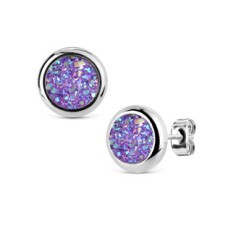 Ocelové náušnice DRUZY Violet