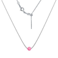 Stříbrný náhrdelník s opálem - kulička 5 mm