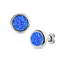 Ocelové náušnice DRUZY Royal Blue