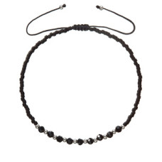 Textilní Miyuki náramek černý onyx