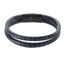 Náramek pánský s koženkovými pásky a sponou na magnet