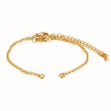 Zlacený ocelový řetízek na výrobu náramku, délka 13+5 cm