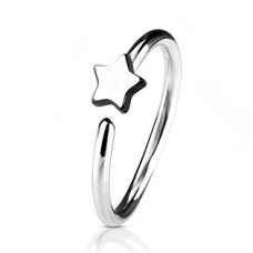 Piercing do nosu/ucha kruh s hvězdou