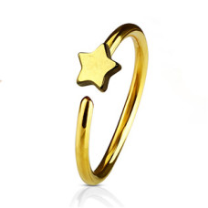 Piercing do nosu/ucha kruh s hvězdou