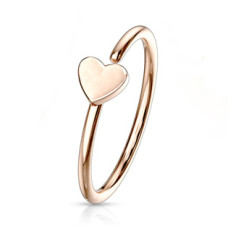 Zlacený piercing do nosu/ucha kruh se srdíčkem