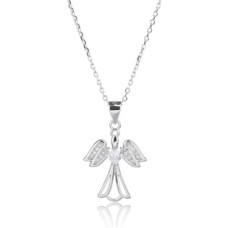 Střibrný náhrdelník - andílek se zirkony