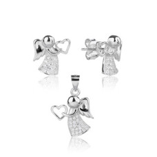 Stříbrná souprava šperků s andílky