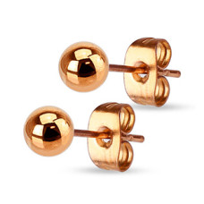 Zlacené náušnice kuličky 4 mm