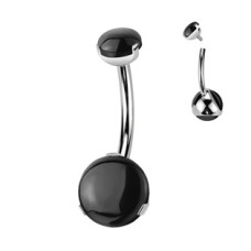 Piercing do pupíku - TITAN, Black Amethyst