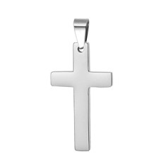 Ocelový přívěšek - kříž 14 x 21 mm