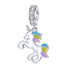 Stříbrný přívěšek korálek jednorožec