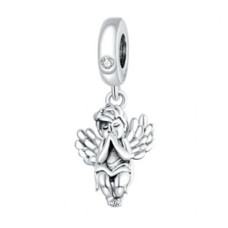 Stříbrný přívěsek korálek na náramek andílek