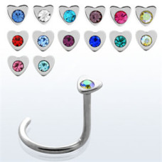 Piercing do nosu - srdíčko, duhová barva