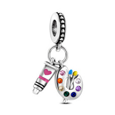 Visací stříbrný přívěsek korálek na náramek