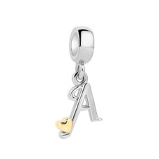 Visací stříbrný přívěsek korálek písmeno A