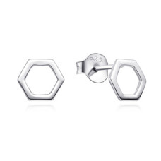 Stříbrné náušnice šestiúhelníky