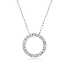 Stříbrný náhrdelník kroužek s MOISSANITY