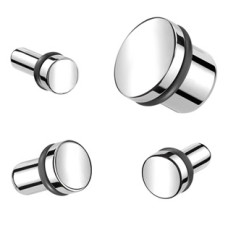 Ocelový plug do ucha s gumičkou