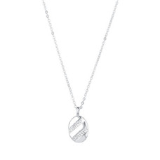 Stříbrný náhrdelník ovál se zirkony