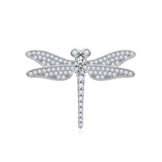 Stříbrná brož vážka