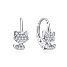 Dívčí stříbrné náušnice kočičky