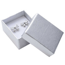Dárková krabička na náušnice - stříbrná