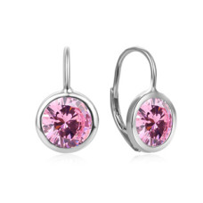 Stříbrné náušnice s růžovými zirkony