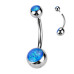 Piercing do pupíku banánek - TITAN, opál