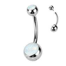 Piercing do pupíku banánek - TITAN, opál