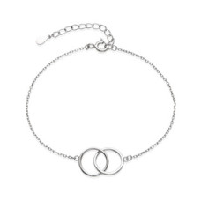 Stříbrný náramek s propojenými kroužky