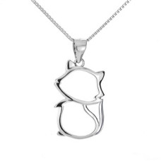 Stříbrný náhrdelník s kočkou