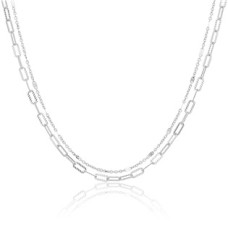 Dvojitý stříbrný náhrdelník s kuličkami