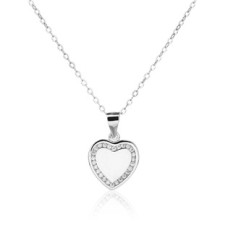 Střibrný náhrdelník srdíčko se zirkony