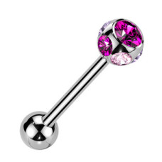 Piercing do jazyku - kulička zdobená kamínky